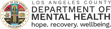 Los Angeles County Department of Mental Health logo. Hope, recovery, wellbeing.